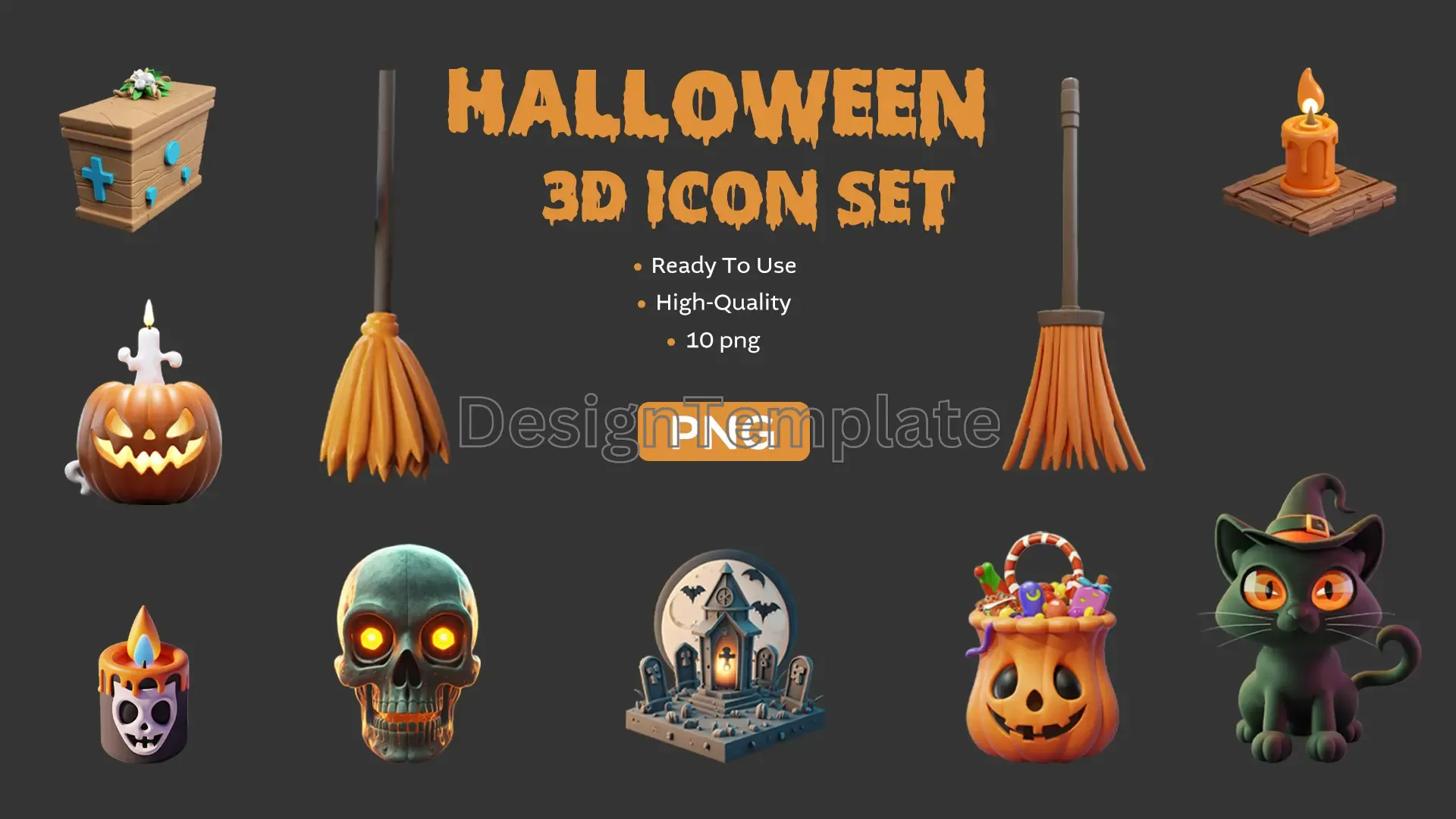 Spooky Delights Halloween 3D Elements Pack
